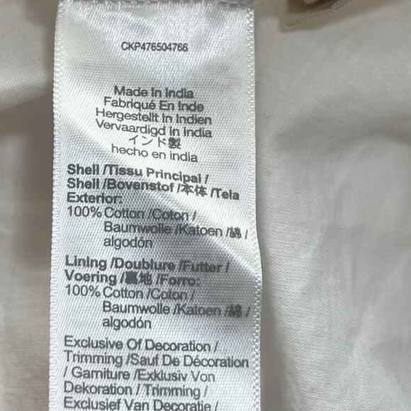 Madewell Annamarie Floral‎ Applique Puff Sleeve Mini Dress Size 14 White Resort - Picture 7 of 8